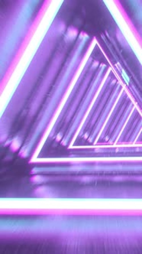 Endless Abstract Futuristic Tunnel with Neon Lights Futuristic Loop Background Vertical Animation