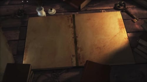 Aged Book Opens With Dramatic Page Turn Reveal