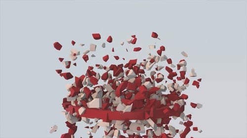 Target Object Shatters into Exploding Geometric Pieces Animation