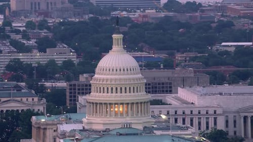 Aerial Drone View of the U.S. Capitol Building