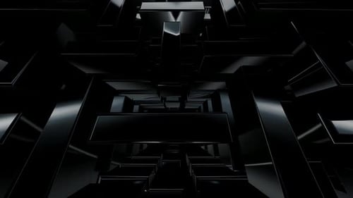Abstract Dark Metallic Geometric Blocks Moving Background Loop