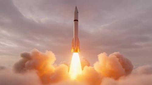 Rocket Launching Entering Dense Clouds