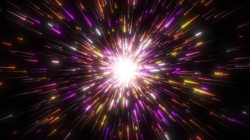 Hyperspace Jump In Space with Bright Light Effects. Flying Through Hyperspace And Wormhole,