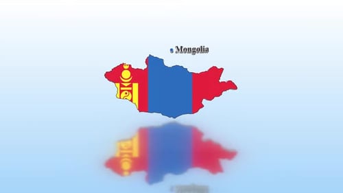 Mongolia Map With Flag