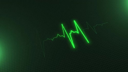 Kardiogramm oder Herzschlag. Krankenhaus grün. Kardio-EKG-Monitor. Abstrakter medizinischer Hintergrund