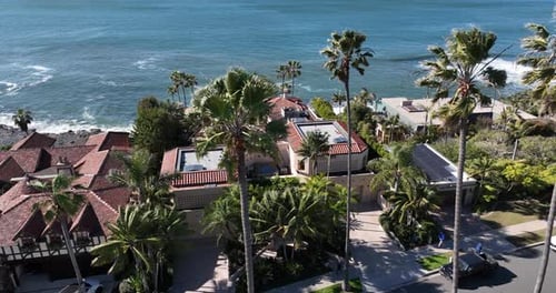 Coastal Residences with Palms and Sea