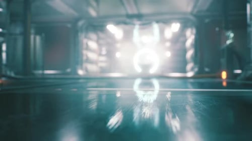Interior de laboratorio innovador con tecnología avanzada e iluminación brillante