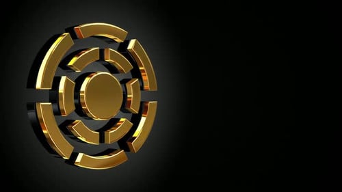 Elegant Golden Abstract Geometric Circle Loop Animation