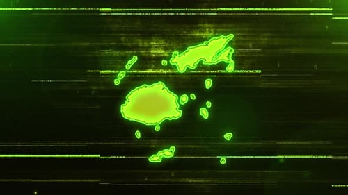 Fiji Digital Futuristic Glitch Map