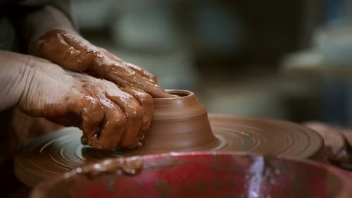 Working With Clay In Ceramic Workshop 27