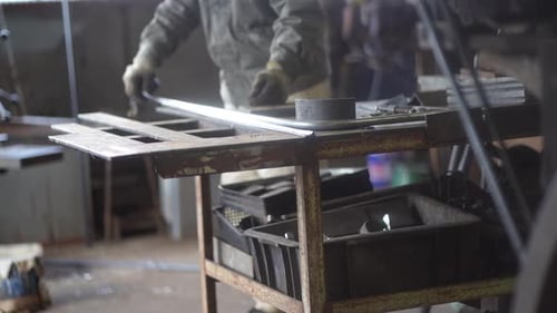A man working in a town factory