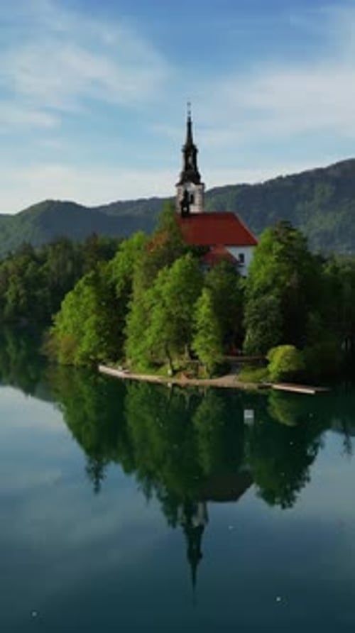 Bled Lake with Church on Small Island