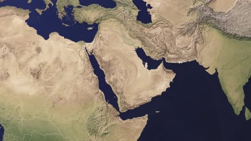 Animated 3D Earth Globe Zooming to Middle East Map