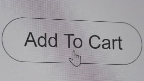 Clicking add to cart button on the white computer screen