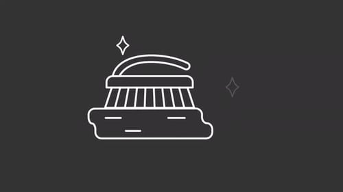 Animated Cleaning Brush Line Icon