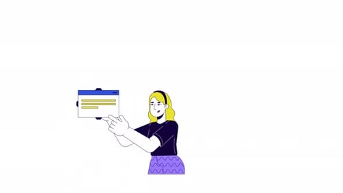 Computer Network Engineer Line 2D Animation
