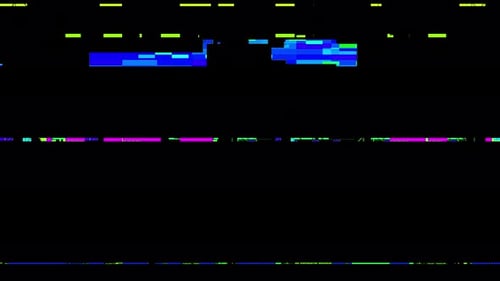 Colleción de corrupción: la transición de datos apaga la animación del efecto de falla del ruido analógico de un