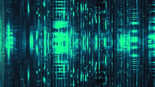 Futuristic Digital Grid Lines and Glowing Particles Loop Background