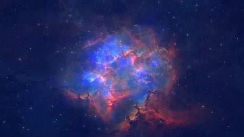 Dynamic Travel Through Vibrant Space Nebula
