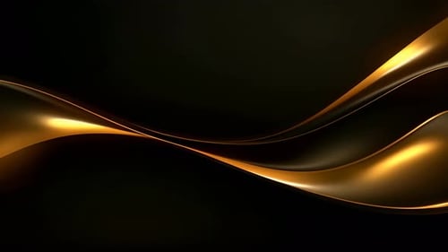 Fluid Golden Waves Abstract Motion Background Loop