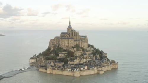 Aerial view of Mont-Saint-Michel, Normandy, France.