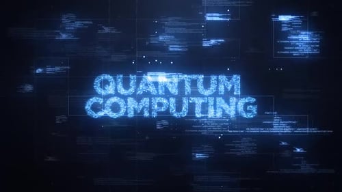 Quantum Computing Word On Dynamic Technology Background
