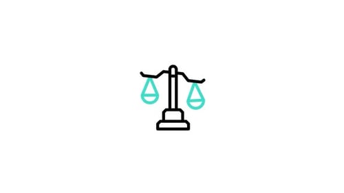 Animiertes Symbol für Gerechtigkeit