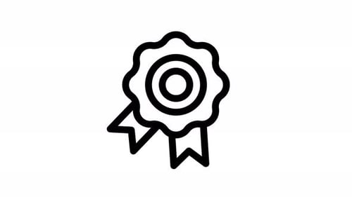 Minimalist Line Art Award Badge Icon Animation