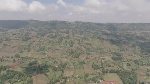 Aerial view of cultivated lands, Kenya.