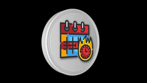 Loop animado de ícones 3D do prazo do calendário