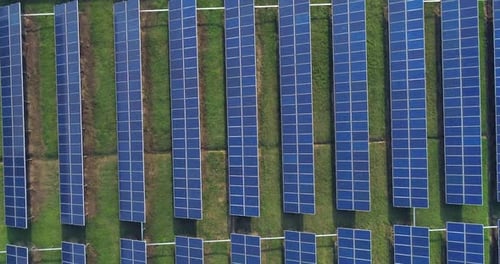 Aerial View of Solar Energy Panels Solar Panels Solar Power Plants