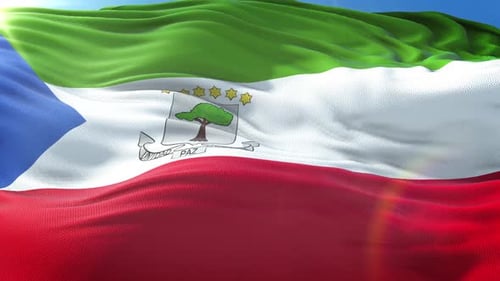 Realistic Waving Flag of Equatorial Guinea