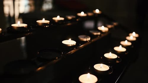 Candles Burning In Church