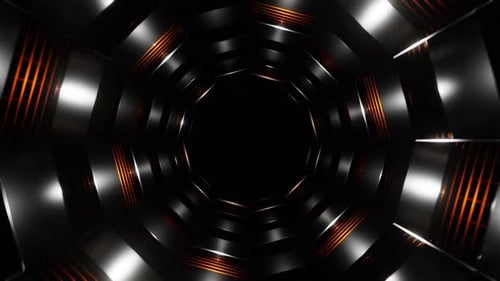 Silver And Orange Net Tunnel Background Vj Loop In HD
