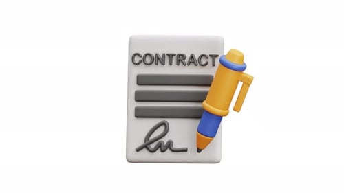 3D Animation Contract Document With Pen
