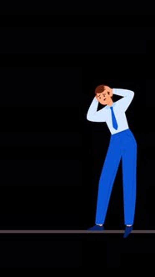 2D Character Shocked Man Vertical Alpha Channel