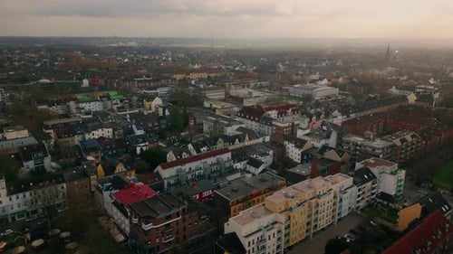 Panoramic View of Residential Neighborhood in Oberhausen North Rhine Westphalia Germany