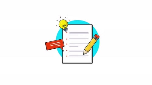 Creative Idea and Checklist Animated in Flat Design Style