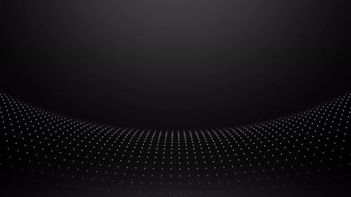 Animated abstract technology dark background random dots and grid 4K. Abstract white loop