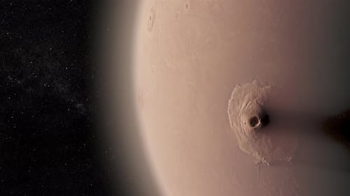 Martian Surface with Olympus Mons
