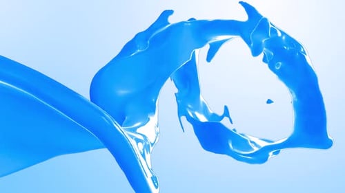 Abstract Blue Fluid Flowing Motion Background