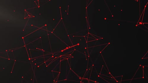 Abstract Red Technology Network Loop Motion Background