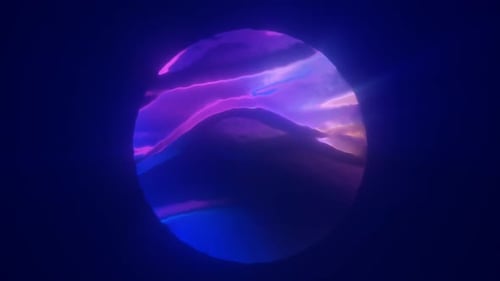 Abstract Fluid Glowing Circle Motion Background