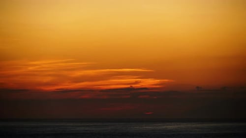 Sunset Over Sea, Nightfall. Time Lapse