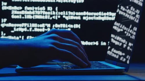 Man Working with Chat Bot AI Online Connecting with AI and Using a Pc IT Engineer Software Developer