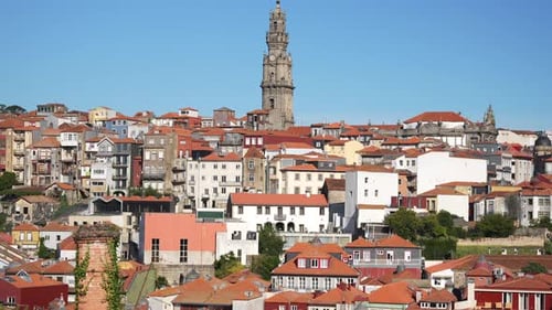 Porto city centre and Clerigos Church