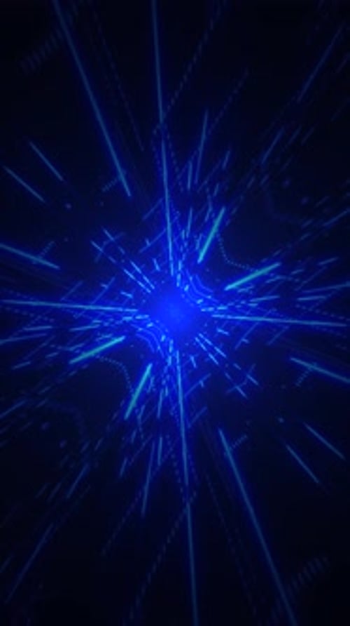 Futuristic Blue Light Digital Tunnel Background