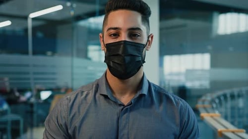 Close Up Headshot in Office Male Business Portrait Ethnic Multiracial Multiethnic Hispanic Indian