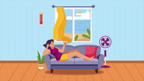 Mulher transpira e reclama do clima quente