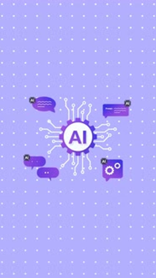 Animated AI Technology Concept with Chat Bubbles